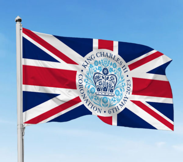 Union Jack Flag with Blue Emblem